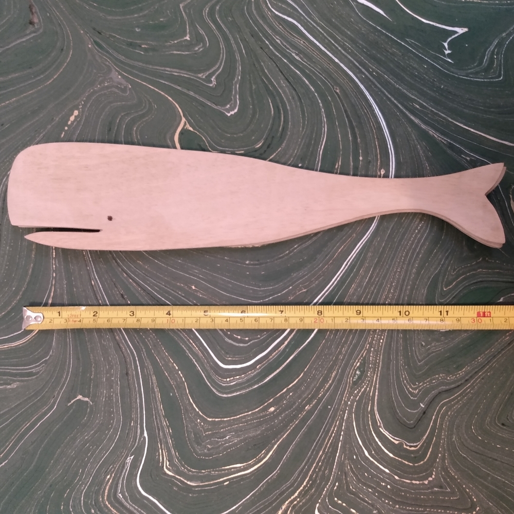Kikkerland Wood Whale Salad Tongs